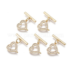 Fermagli a ginocchiera in zircone chiaro micro pavè di ottone&nbsp;KK-T063-014-NF
