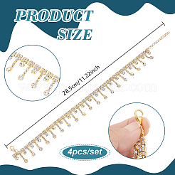 4 Stück Stiefelriemenkette aus Eisen mit Strassquaste&nbsp;HJEW-PH02567
