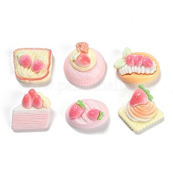 Erdbeere undurchsichtige Harz Decoden Cabochons&nbsp;RESI-I338-03