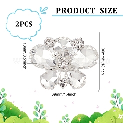 2 Stück Legierungs-Strass-Hochzeitsschuhdekorationen&nbsp;FIND-FG0002-48D