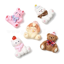 Undurchsichtige Cabochons aus Kunstharz mit Tiermotiv&nbsp;RESI-Z049-02