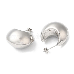 Aretes con forma de arco de latón chapado en bastidor&nbsp;EJEW-Q766-14P