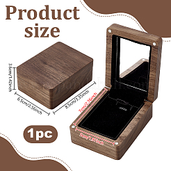 Cajas magnéticas de almacenamiento con colgante de madera y espejo en el interior&nbsp;CON-WH0085-243