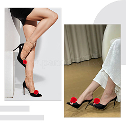 4 Stück Schuhschnallenclips aus Wollpompon&nbsp;HJEW-WH00197