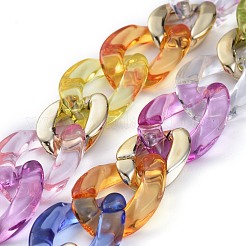 Colliers personnalisés arc-en-ciel ccb en plastique et acrylique&nbsp;NJEW-JN02878-02