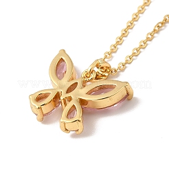 Collana pendente con zirconi rosa&nbsp;NJEW-H161-01H