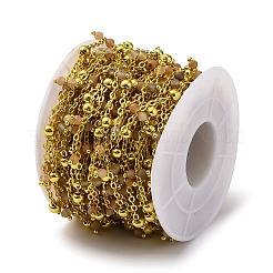 Handgefertigte facettierte Perlenketten aus natürlichem Sonnenstein&nbsp;CHC-L050-02G-05