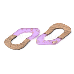 Pendentifs en résine transparente et bois de noyer&nbsp;RESI-S389-009A-B01
