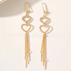Eleganti orecchini a cerchio con nappe a forma di cuore in ottone in stile europeo&nbsp;UN2396