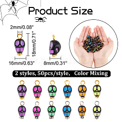 100 Stück 2 Farben Totenkopf-Acrylanhänger&nbsp;SACR-HY0001-02