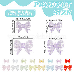 160pcs 16 Arten transparente Acrylperlen&nbsp;TACR-GO0001-04