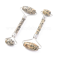 Natürliches dalmatinisches Jaspis-Messing-Gesichtsmassagegerät&nbsp;MRMJ-G009-45P