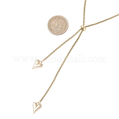 Verstellbare Lariat-Halskette mit Herzanhänger aus einer Legierung und einer Boxkette aus Edelstahl 304 für Damen&nbsp;NJEW-JN05902-01