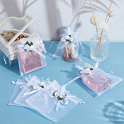 70 x Organza-Kordelzugbeutel mit 3D-Blumen&nbsp;OP-GO0001-01