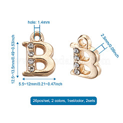 2 Set mit zweifarbigen Strass-Anhängern aus Legierung.&nbsp;ALRI-FW0001-01