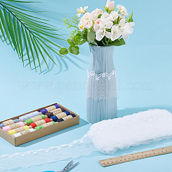 15 Yards Milchfaser-Stickerei-Blumen-Spitzenbesatz&nbsp;OCOR-ME0001-19
