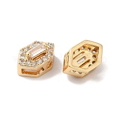 Perle di zirconi cubici trasparenti in micro pavè di ottone&nbsp;KK-G503-17G