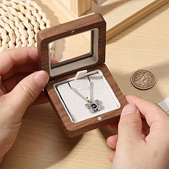 Aufbewahrungsboxen aus Holz mit Sichtfenster und Magnetdeckel&nbsp;CON-WH0107-101A