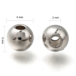 Perles d'espacement en acier inoxydable 316 résistantes au ternissement&nbsp;STAS-G176-46P-C