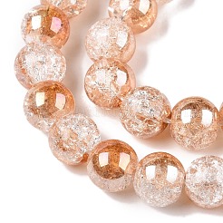 Brins de perles de verre craquelées électrolytiques&nbsp;X-EGLA-N014-8mm-01