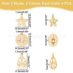 24 pendentif en acier inoxydable de style 201&nbsp;STAS-DC0006-09