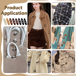 96 pieza de 8 estilos de botones de cuerno de palanca de madera para diy&nbsp;FIND-FG0004-63