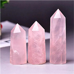 Torre de cuarzo rosa natural varitas de piedra curativa&nbsp;PW-WG74147-02