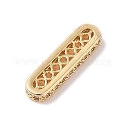 Colgantes de circonita cúbica transparente con micro pavé de latón rectangular&nbsp;KK-B100-053A-G