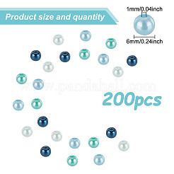 200 Stück Ozean-Mix perlmuttfarbene Glasperlen&nbsp;HY-HY0001-03B