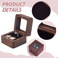 Quadratische magnetische Geschenkboxen für Fingerringe aus Holz&nbsp;CON-WH0089-109A