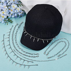 8 Stück 8 Stile Punk-Stil 304 Edelstahl Rolo Ketten & Legierung Kappe Kette&nbsp;HJEW-SC0002-43
