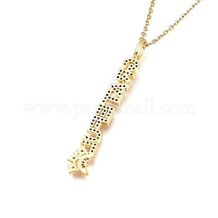 Collares pendientes de circonita cúbica transparente micro pavé de latón&nbsp;NJEW-L146-29G