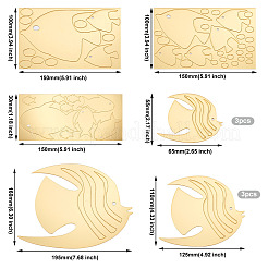 3 ensemble de 3 autocollants muraux miroir en acrylique de style poisson&nbsp;DIY-CF0001-02A