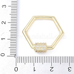 Verschlüsseanhängerverschlüsse aus Messing mit Mikropflaster und Zirkonia&nbsp;KK-K374-03D-G