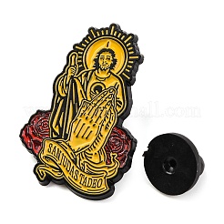 Rose Blume San Judas Zinklegierung Emaille Pins Brosche&nbsp;LS-JEWB-S033-03B-05