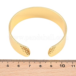 Brazaletes abiertos texturizados de latón de 15.5 mm para mujer&nbsp;KK-CBA68DA-11G