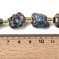Fili di perle di ametista naturale grezza e galvanizzata&nbsp;G-Z131-J02-03