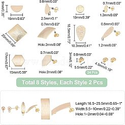 Boucles d'oreilles à tige en laiton de formes mixtes&nbsp;KK-FH0003-75