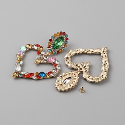 Orecchini pendenti a forma di cuore con strass&nbsp;EJEW-WH0004-65A