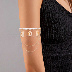 2 Stück 2 Farben natürliche Muschel-Charm-Armbänder&nbsp;BJEW-CY0001-04