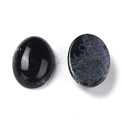 Ovale natürlich gefärbte und erhitzte schwarze Achat-Cabochons&nbsp;X-G-K020-18x13mm-01