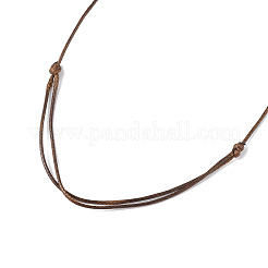 Collana con ciondolo pepita di ossidiana naturale con cordino cerato per donna&nbsp;NJEW-F306-01D