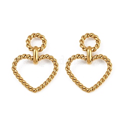 Boucles d'oreilles pendantes en forme de cœur en acier inoxydable 304&nbsp;EJEW-K268-32G