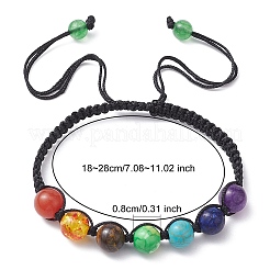 Rundes geflochtenes Perlenarmband aus natürlichen gemischten Edelsteinen&nbsp;BJEW-YW0001-11