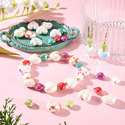 20 pièces de perles en porcelaine faites à la main de 10 couleurs&nbsp;PORC-TA0001-56