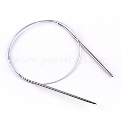 Stahldraht Edelstahl Rundstricknadeln und zufällige Farbe Kunststoff Stopfnadelköcher&nbsp;TOOL-R042-800x4.5mm