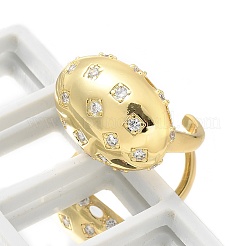 Messing Micro Pave klare Manschettenringe aus Zirkonia&nbsp;RJEW-M029-04G
