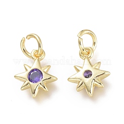 Pendentifs avec zircon cubiques à micro-pavés en laiton&nbsp;KK-P188-H06-G