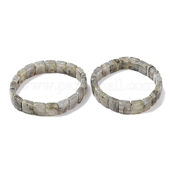 Braccialetti elastici con perline sfaccettate in labradorite naturale per donna&nbsp;BJEW-K251-08A