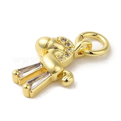 Pendenti in zirconi cubici trasparenti in micro pavè di ottone&nbsp;KK-R162-024G